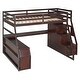 preview thumbnail 5 of 14, Espresso Full Size Wood Loft Bed with Drawers, Shelves & Desk