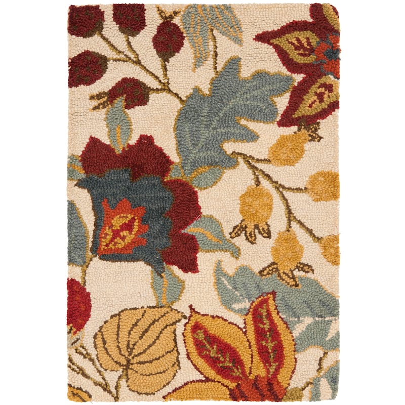 SAFAVIEH Handmade Blossom Biagina Modern Floral Wool Rug - 2' x 3' - Ivory/Multi