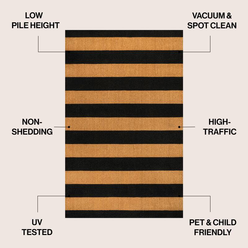 JONATHAN Y Classic Natural Coir Mat Indoor/Outdoor