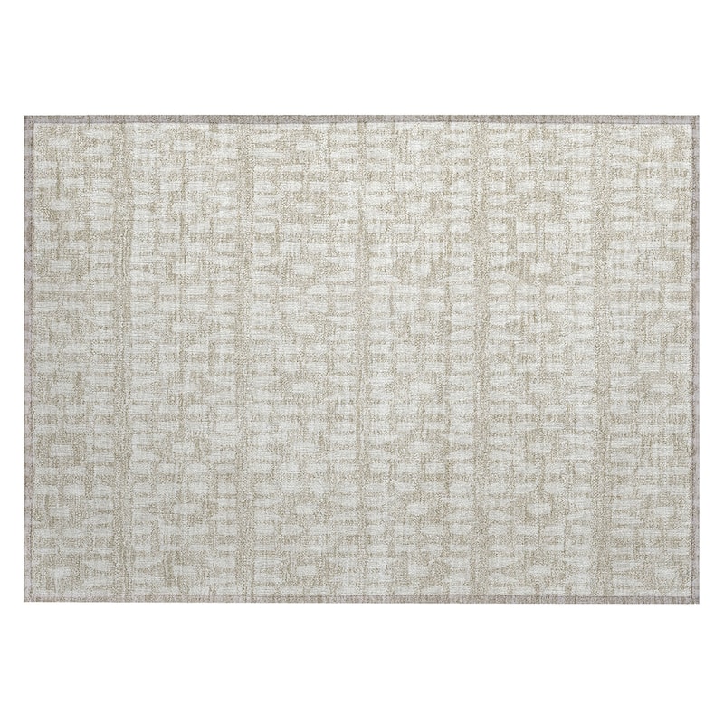 Machine Washable Indoor/ Outdoor Contemporary Imprints Chantille Rug