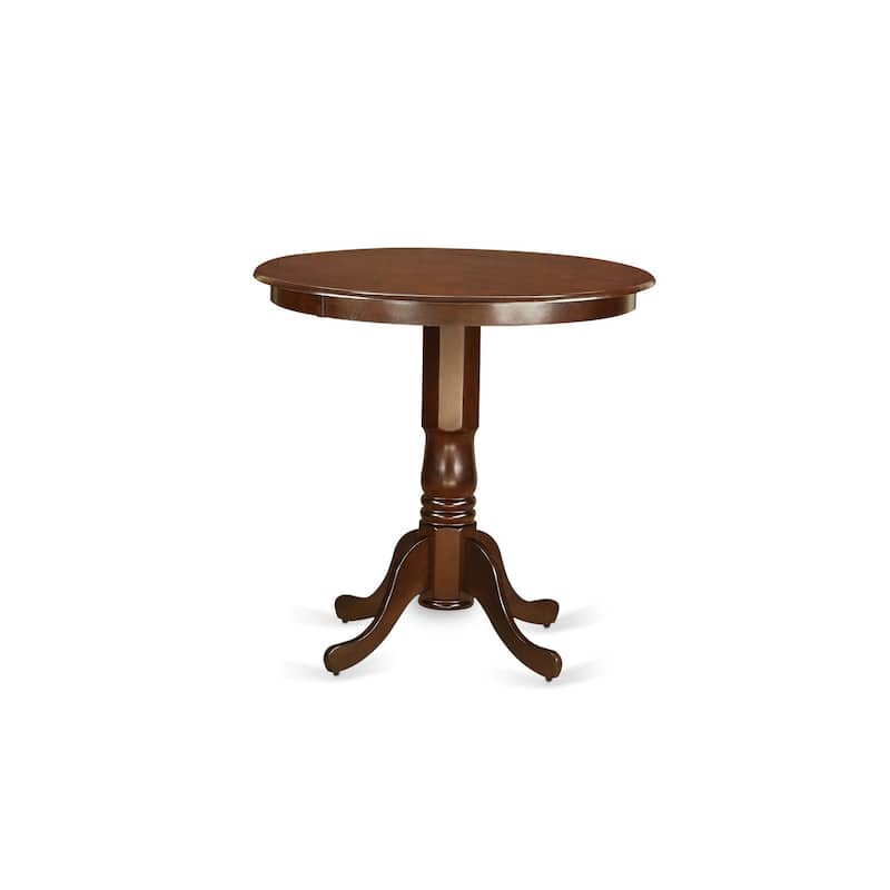 Counter Height Table Set - 5 Piece Pub Table & Stools - Round Kitchen Dining Set - Buttermilk & Cherry Finish
