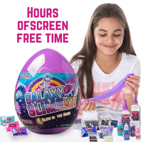 GirlZone Cadeaux Pour Les Filles - Oeuf Surprise Slime Kit Licorne Slime A Fabriquer Avec Ta Factory Egg Slime Sparkly Pour Amz B0