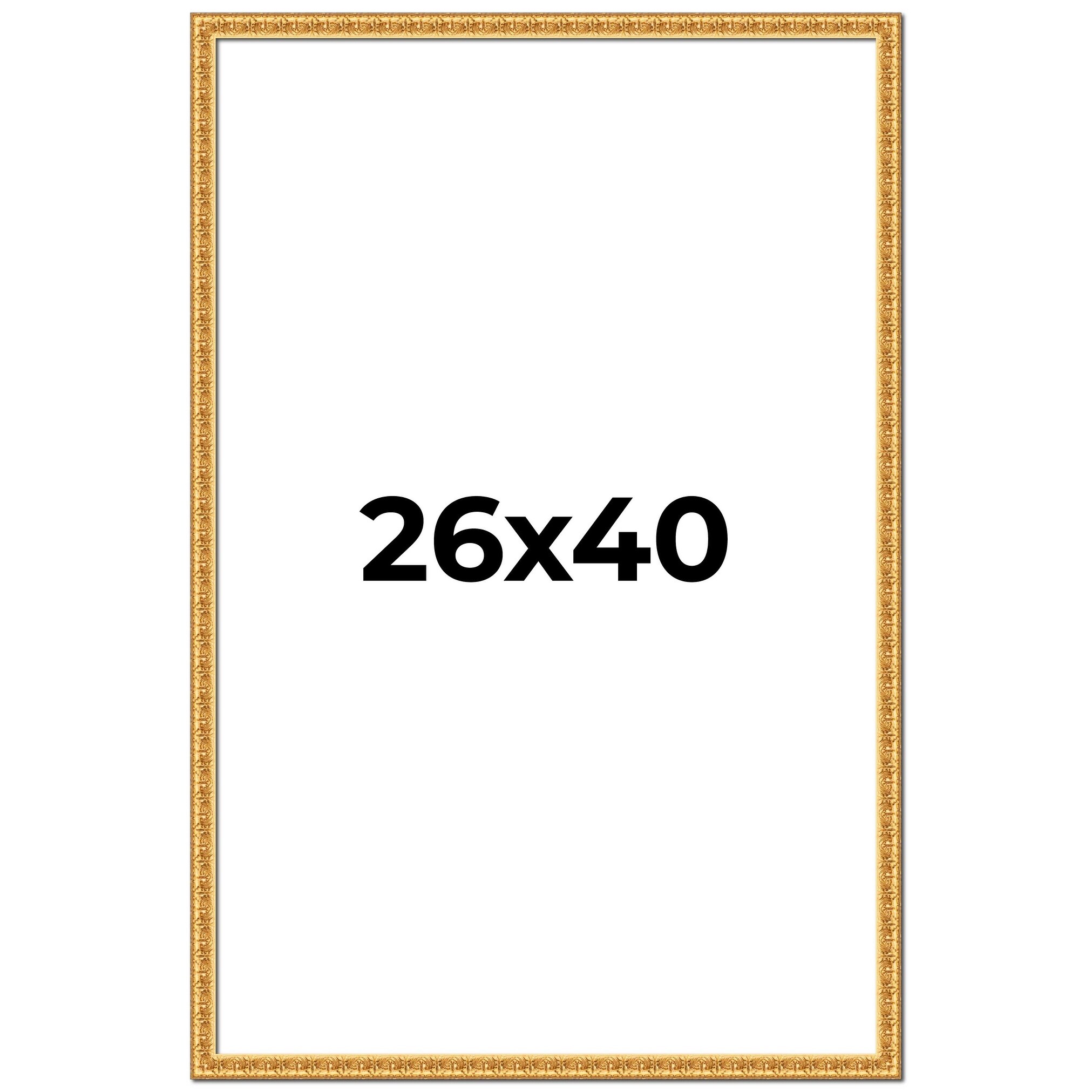 26x40 Frame Gold Real Wood Picture Frame Width 1 inches | Interior