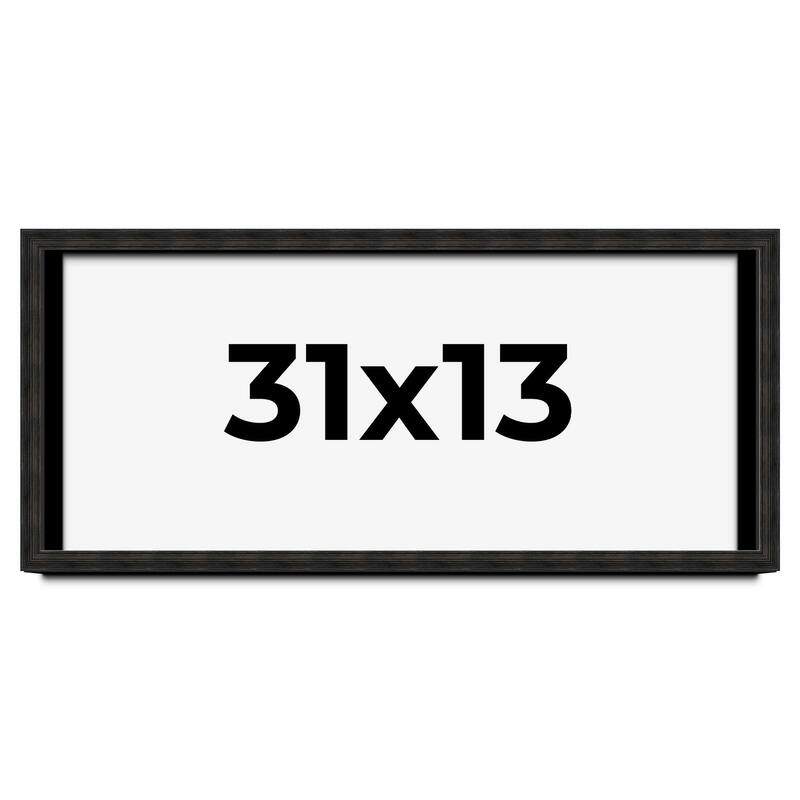 31x13 Shadow Box Black Rustic Barnwood Display Frame | 1.125 Inch