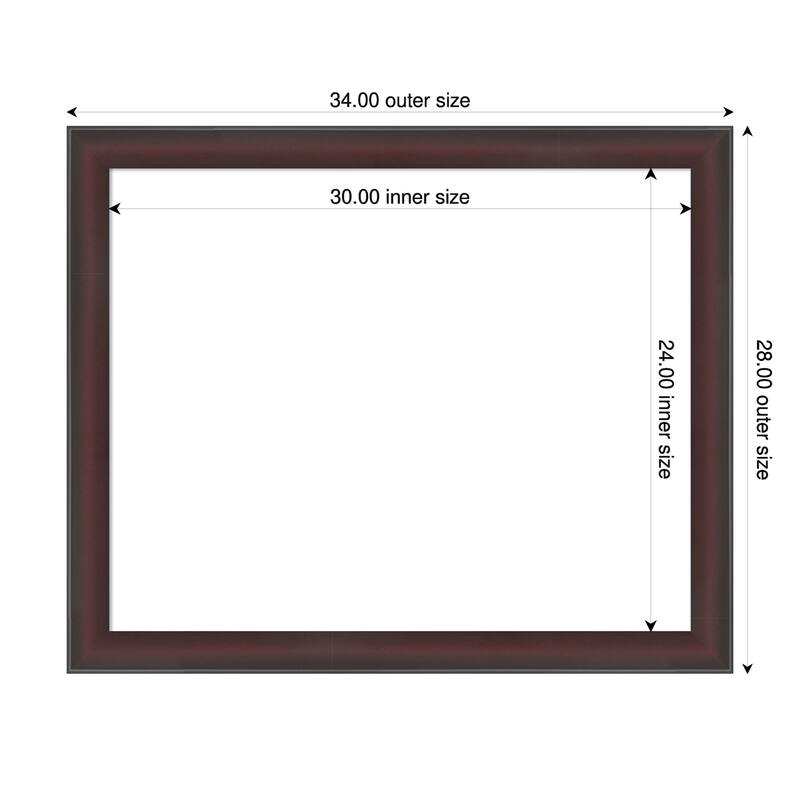 Grand Narrow Framed Dry Erase Magnetic Board - 34 x 28 in - Grand Cherry Narrow