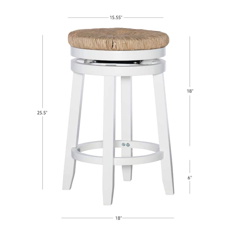 Maya Backless Swivel Counter Stool with Seagrass Seat