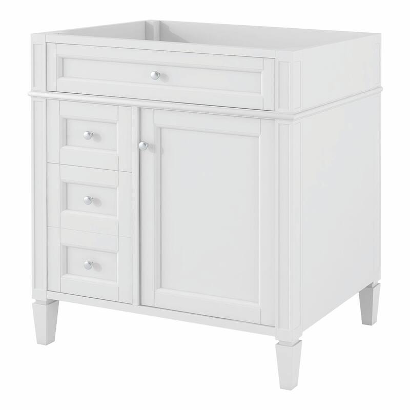30'' Modern Bathroom Vanity with Top Sink, 2 Drawers and Tip-out Drawer