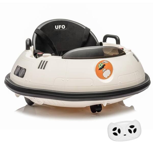 slide 2 of 18, 12V Kids Ride On Bumper Car, Electric Toddlers Bumper Car with Remote Control White