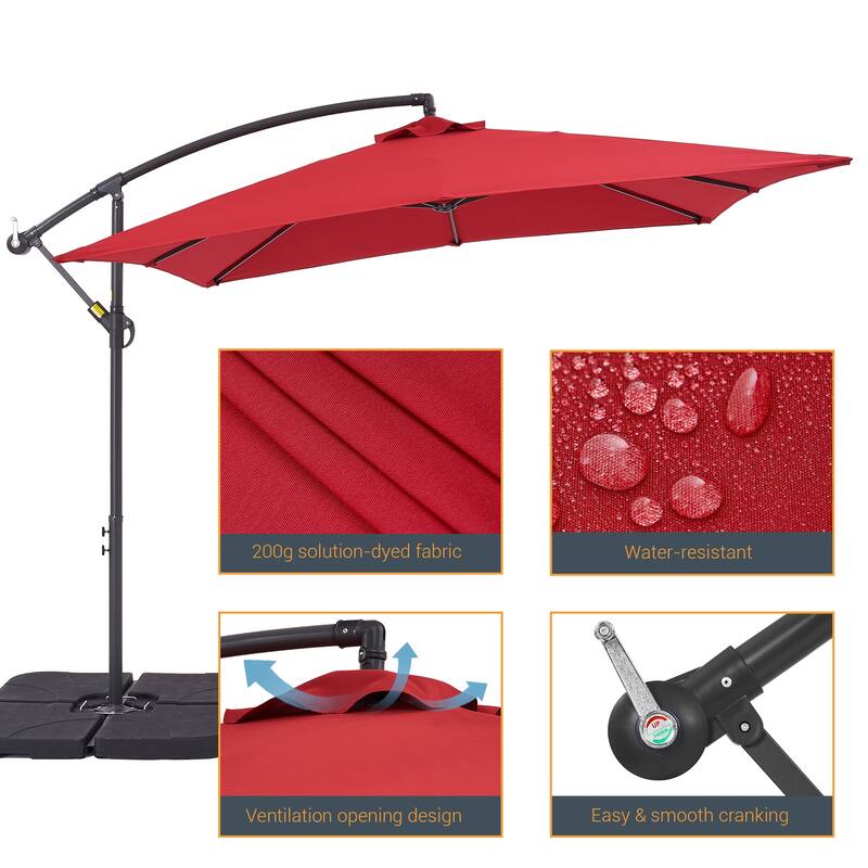 BONOSUKI 8.2Ft Outdoor Offset Umbrella w/Steel Frame,Angle Adjustment
