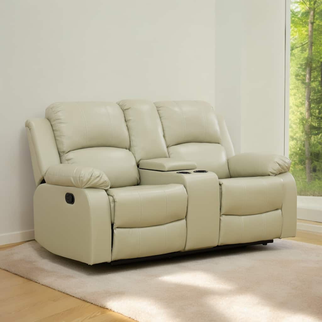KISRAIS 73.5" Wide Faux Leather Manual Reclining Loveseat