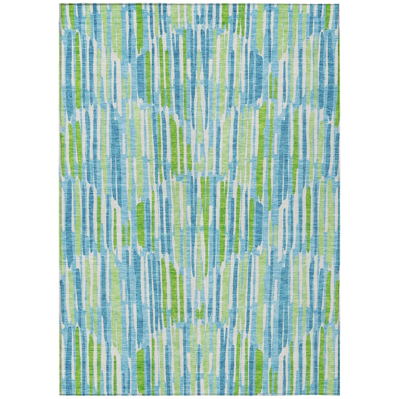 Machine Washable Indoor/ Outdoor Chantille Abstract Watercolor Rug