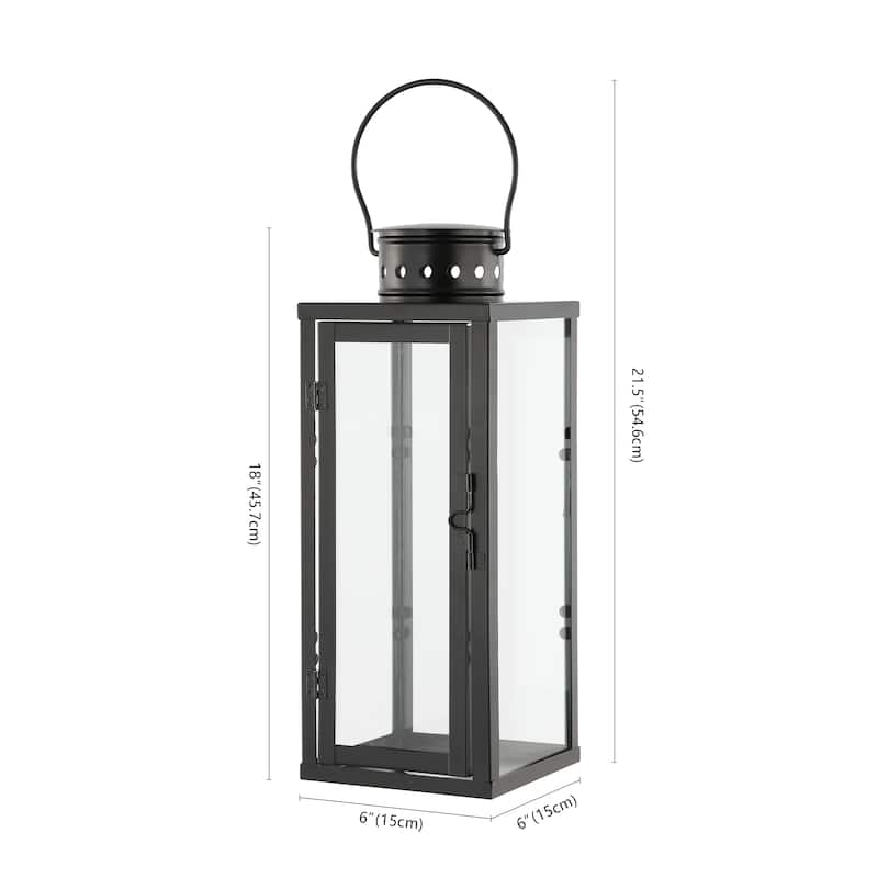 SAFAVIEH Lighting Gotelinde Outdoor Lantern - 6" W x 6" D x 22" H - 6Wx6Dx22H