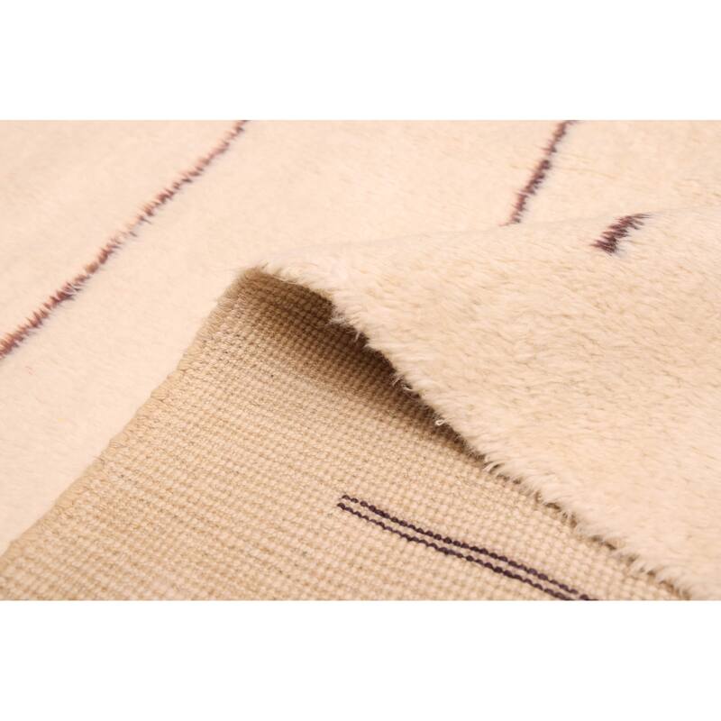 ECARPETGALLERY Hand-knotted Pak Finest Marrakesh Cream Wool Rug - 5'0 x 6'7