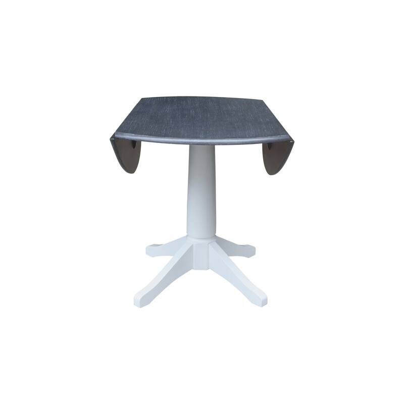 42 in. Round Top Dual Drop Leaf Pedestal Dining Table
