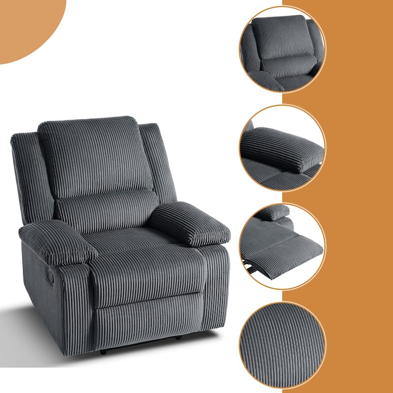 Corduroy Adjustable Recliner Chair Sofa for Living Room