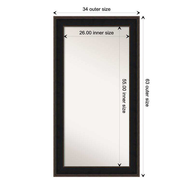 Wall Mirror Choose Your Custom Size-Oversized, Mezzanine Espresso Wood
