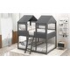 preview thumbnail 23 of 34, WoodBunk Bed with Roof, Window, Guardrail, Ladder