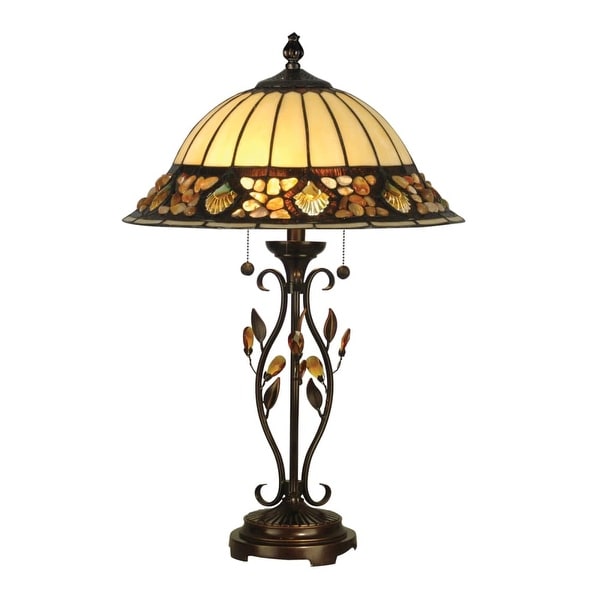 Dale Tiffany TT90172 16" x 27" Pebblestone Table Lamp - antique golden sand - n/a
