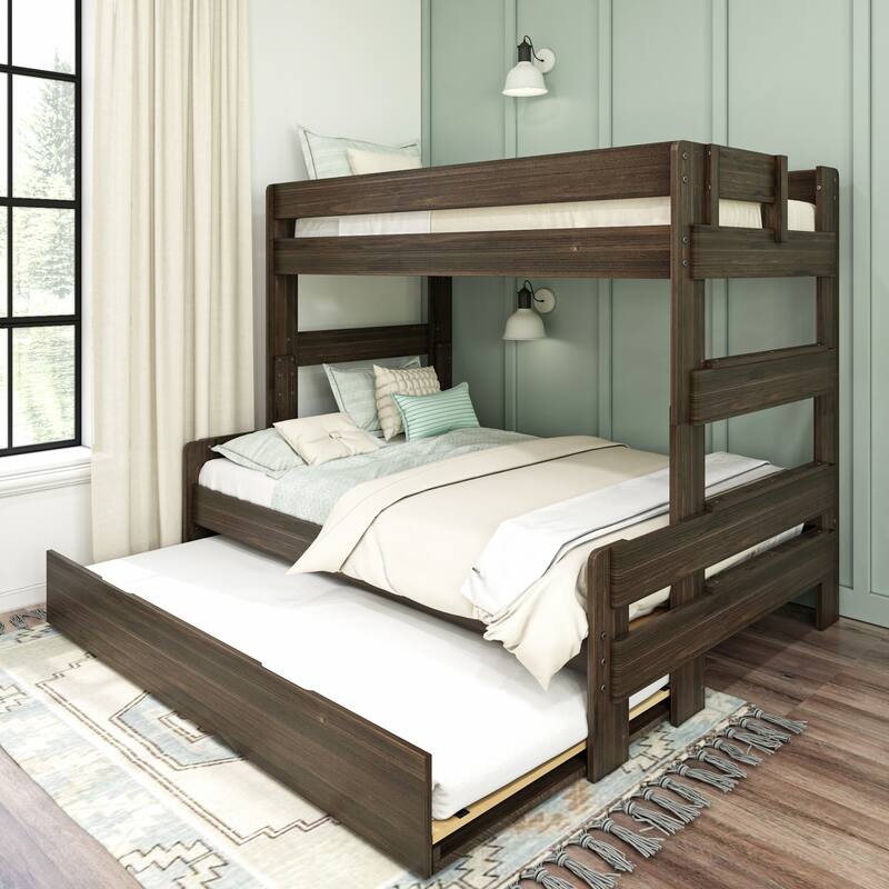 Max and Lily Farmhouse Twin over Full Bunk Bed with Trundle