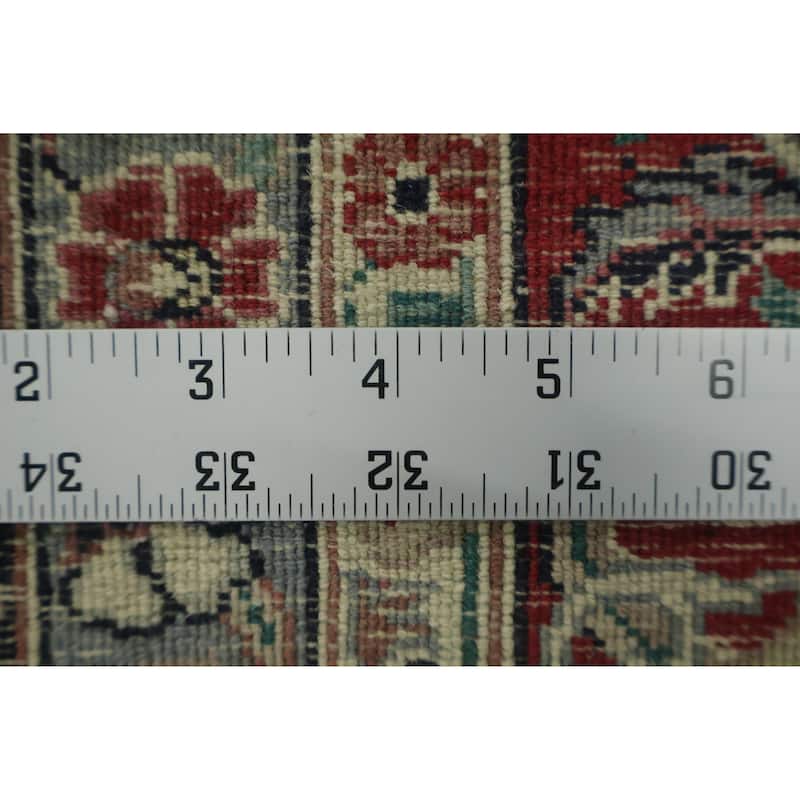 Hand Knotted Oriental 100% Wool Carpet Traditional Floral Green Kashan Area Rug - 12' 3'' X 9' 0''