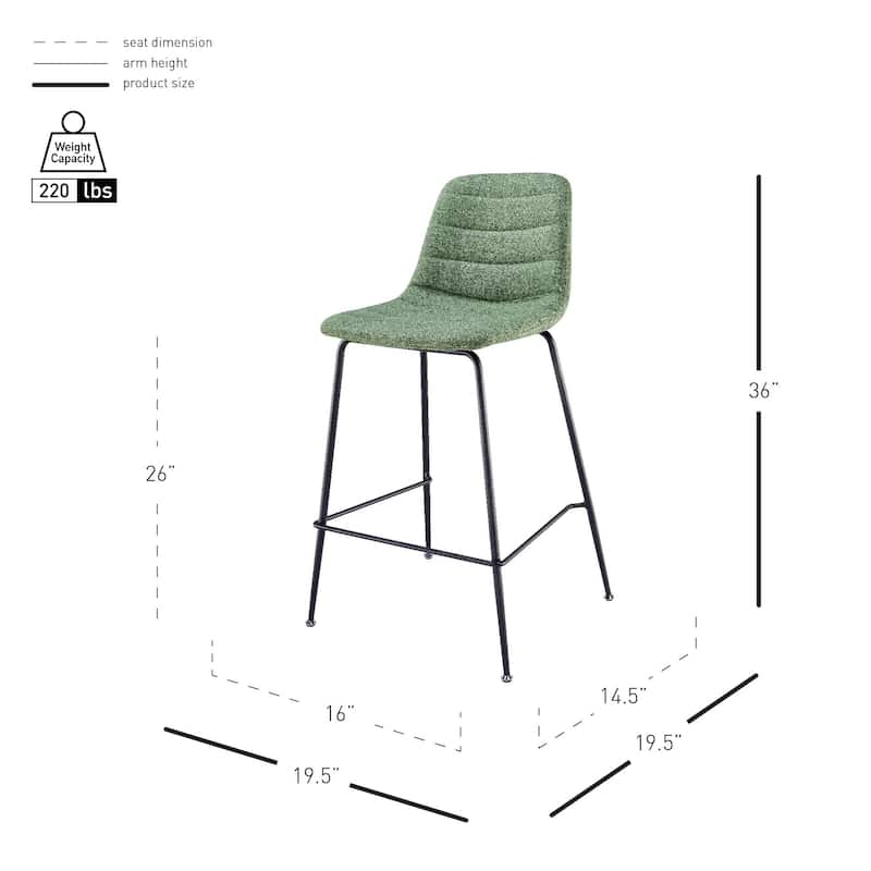 NPD Furniture Caleb Fabric Counter Stool (Set of 4)