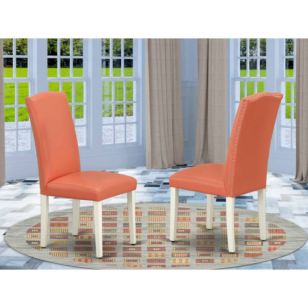 Parsons Chairs Set of 2 - PU Leather Dining Chairs - Modern Accent Chairs - Stylish Side Chairs