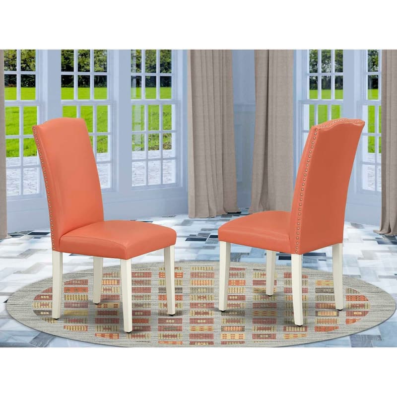 Parsons Chairs Set of 2 - PU Leather Dining Chairs - Modern Accent Chairs - Stylish Side Chairs