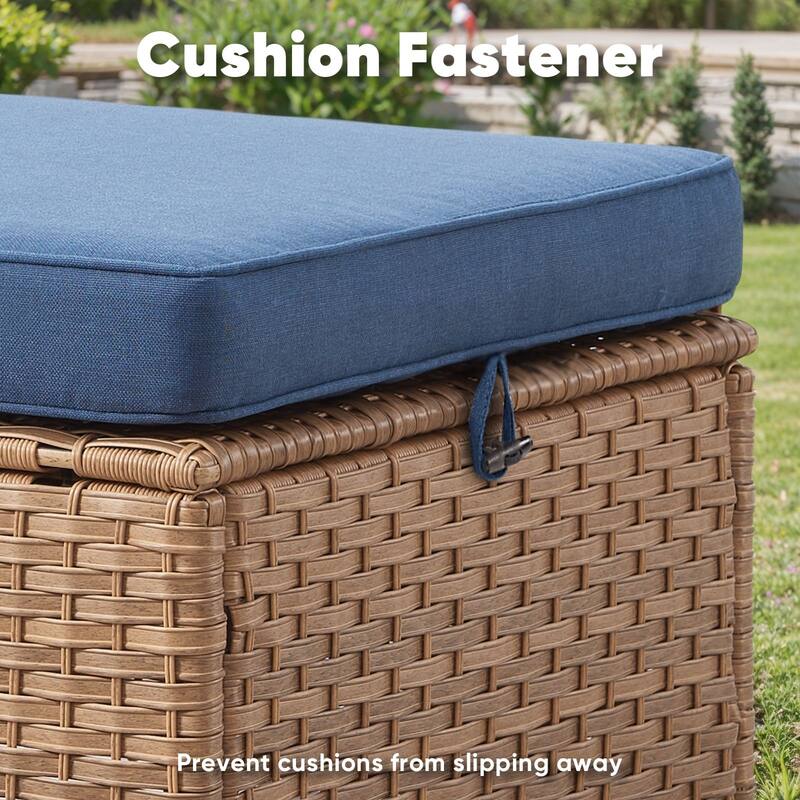 Outdoor Loveseat Sofa with Chair Ottoman Table