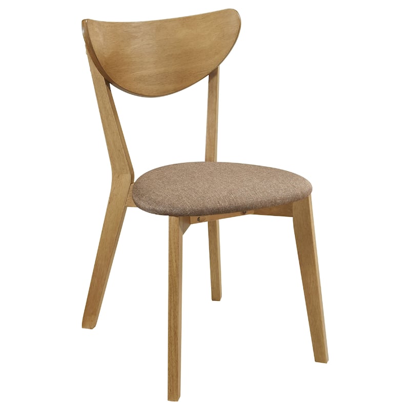 Evans 5pc Dining Table 4 Chair Set, Angled Base, Light Walnut Brown