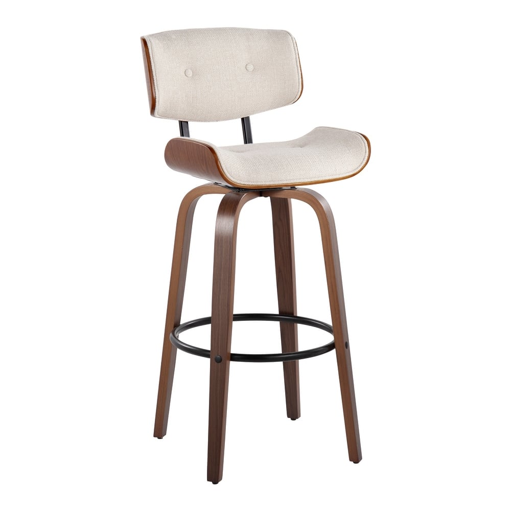 Carson Carrington Leksand 30" Fixed-Height Bar Stool with Bent Wood Legs (Set of 2)