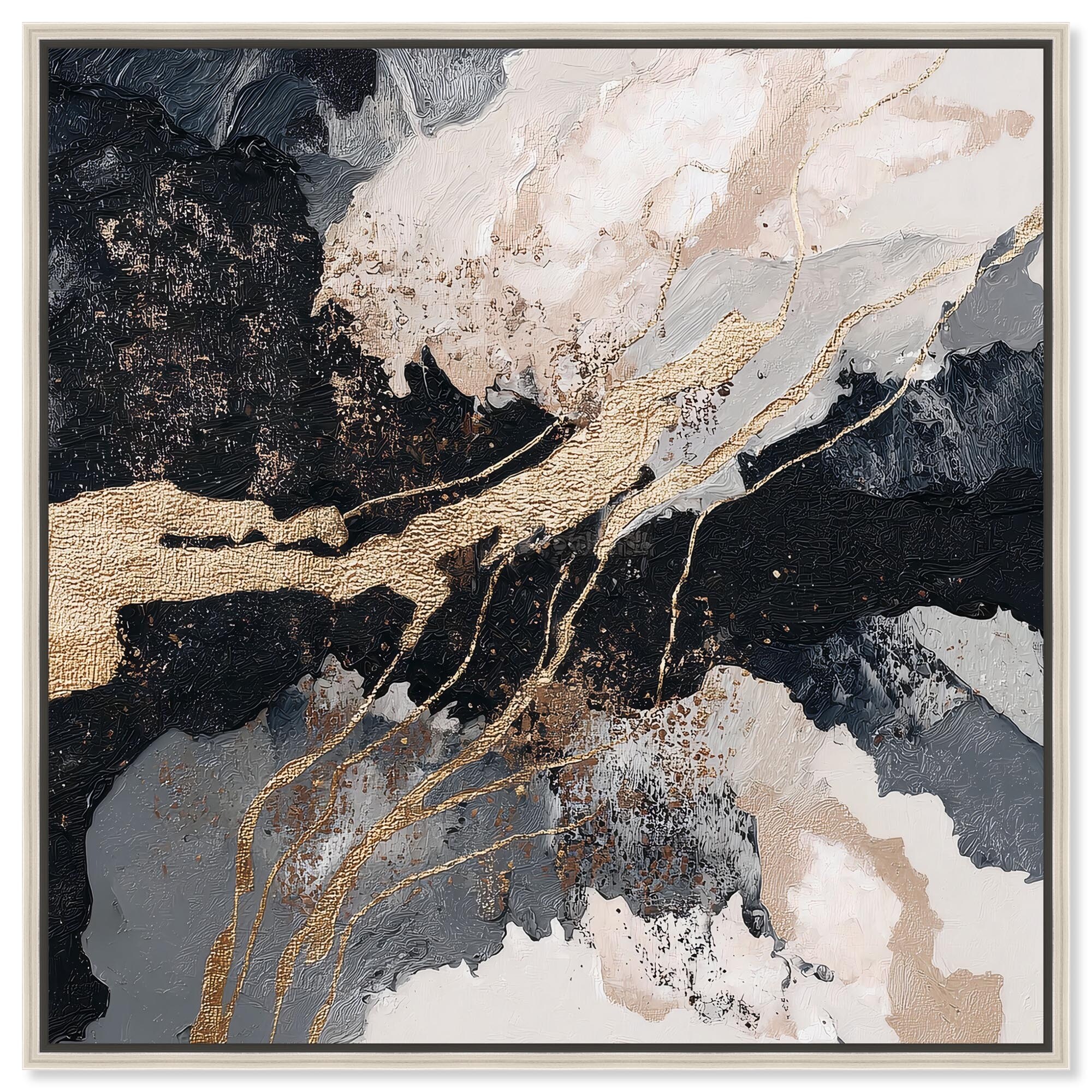 Golden Fracture I Gold Wall Art Canvas Print by Art Remedy