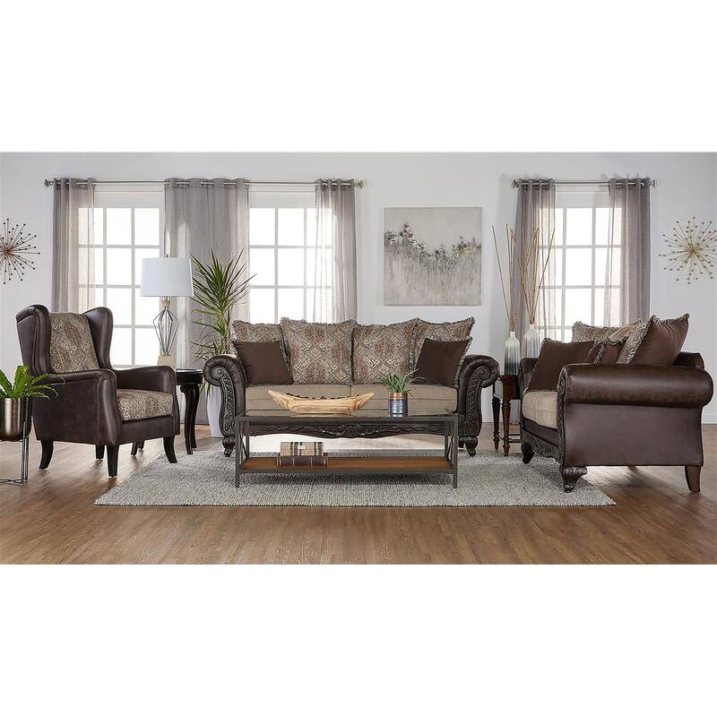 Brookridge Brown Wingback Accent Club Chair