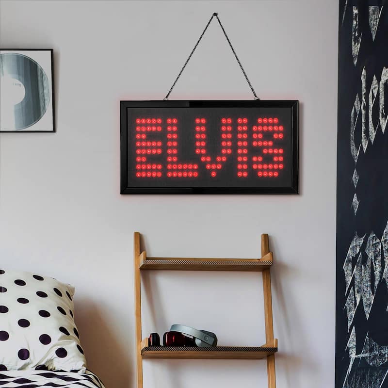 Licensed Elvis Framed Flashing LED Marquee Wall Sign (19"x10") - Red - 19" x 10"