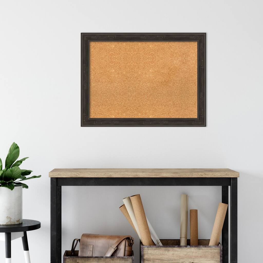 Shipwreck Greywash Narrow Framed Natural Corkboard Bulletin Board