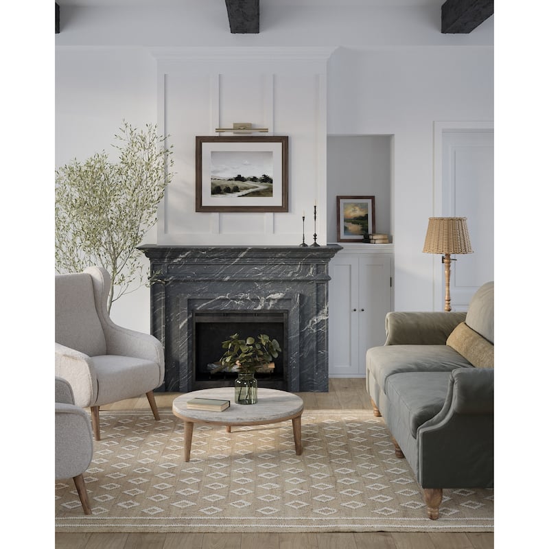 Erin Gates by Momeni Orchard Tiny Diamond Hand Woven Wool and Jute Rug - 9' x 12' - Natural