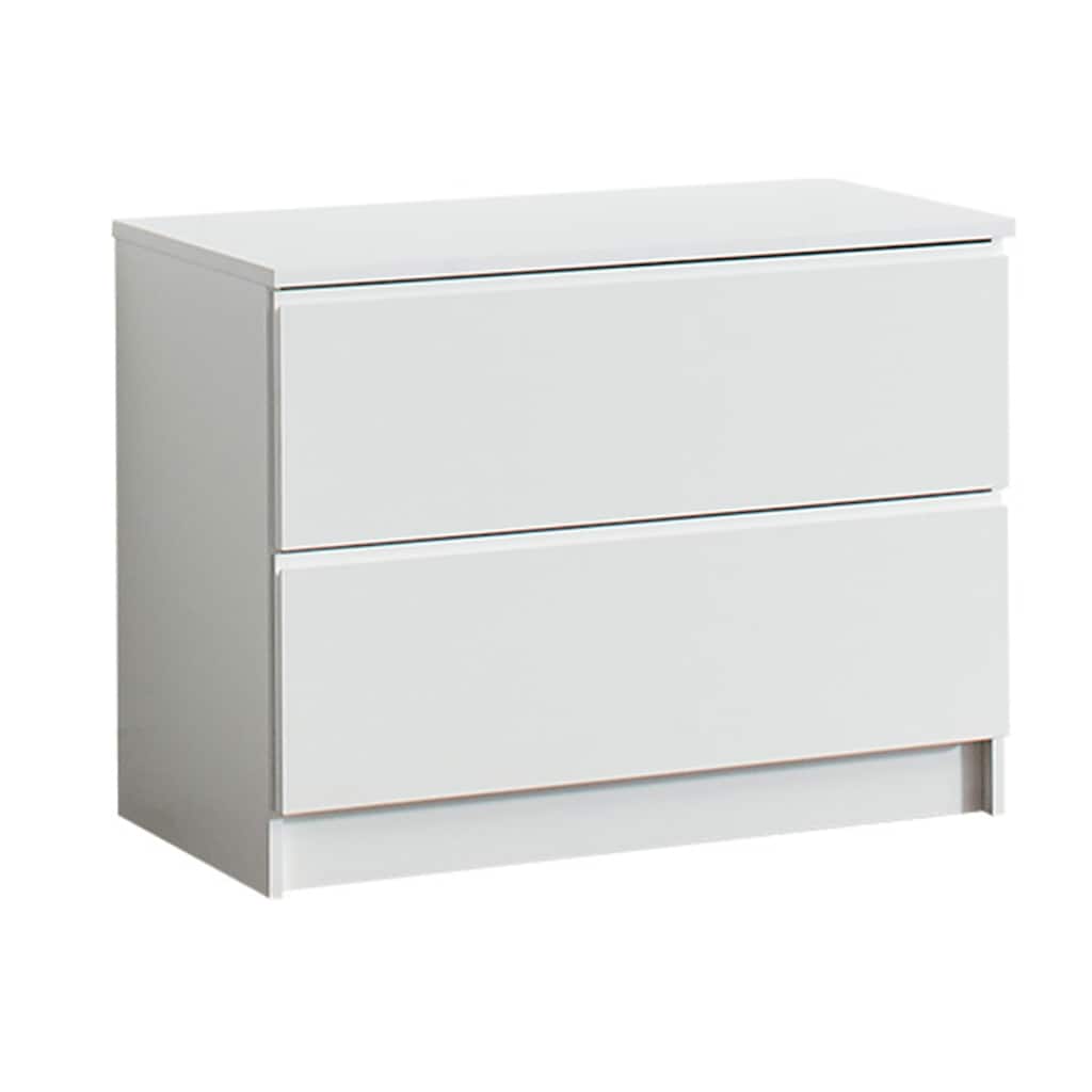 Vedz Dresser Unit with 2 Drawers, Modern White Melamine Finish