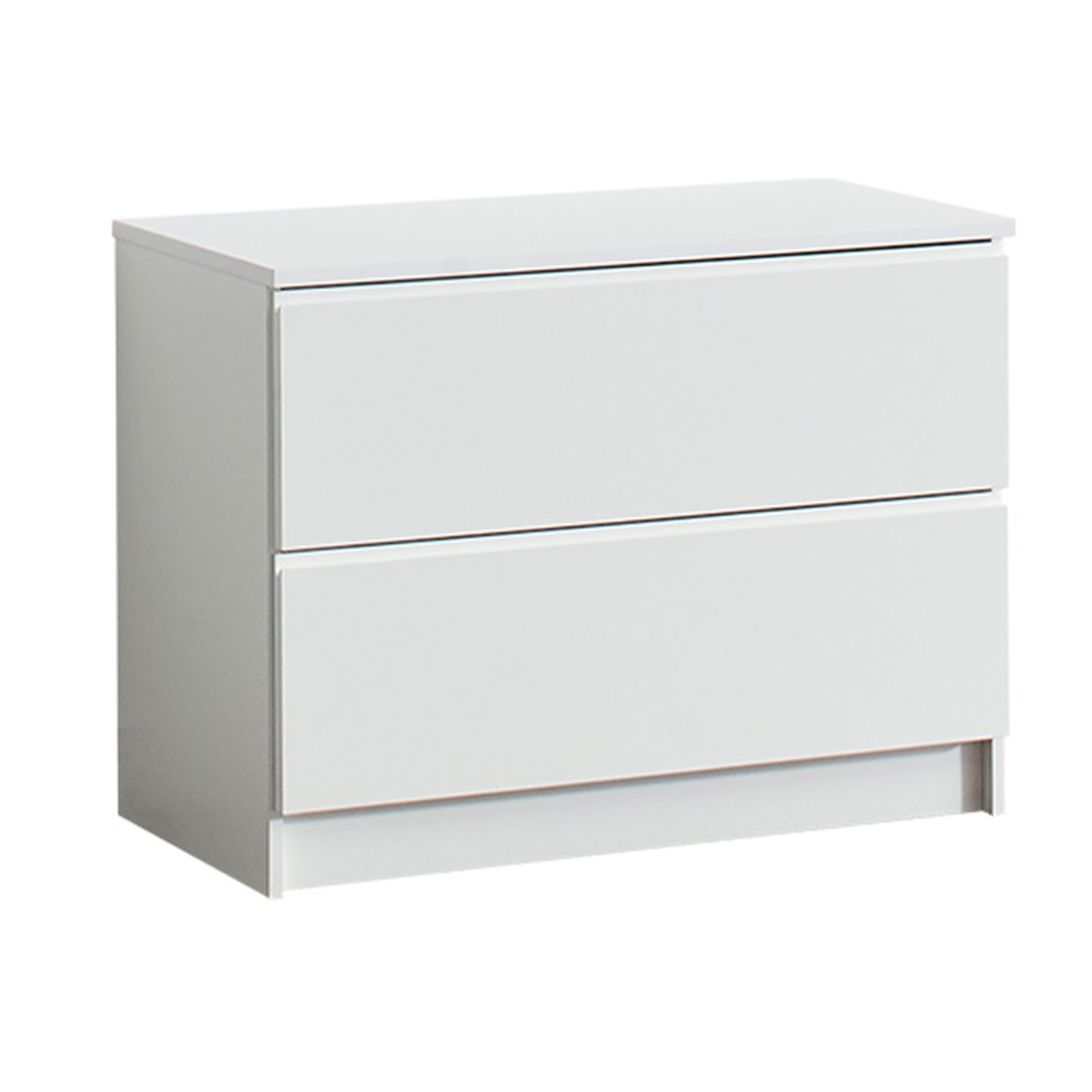 Benjara Vedz Dresser Unit with 2 Drawers, Modern White Melamine Finish