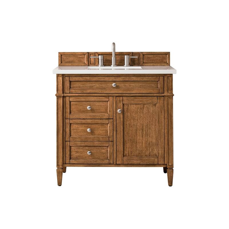 James Martin Vanities 650-V36-3WZ Brittany 36" Single Basin Poplar - Saddle Brown