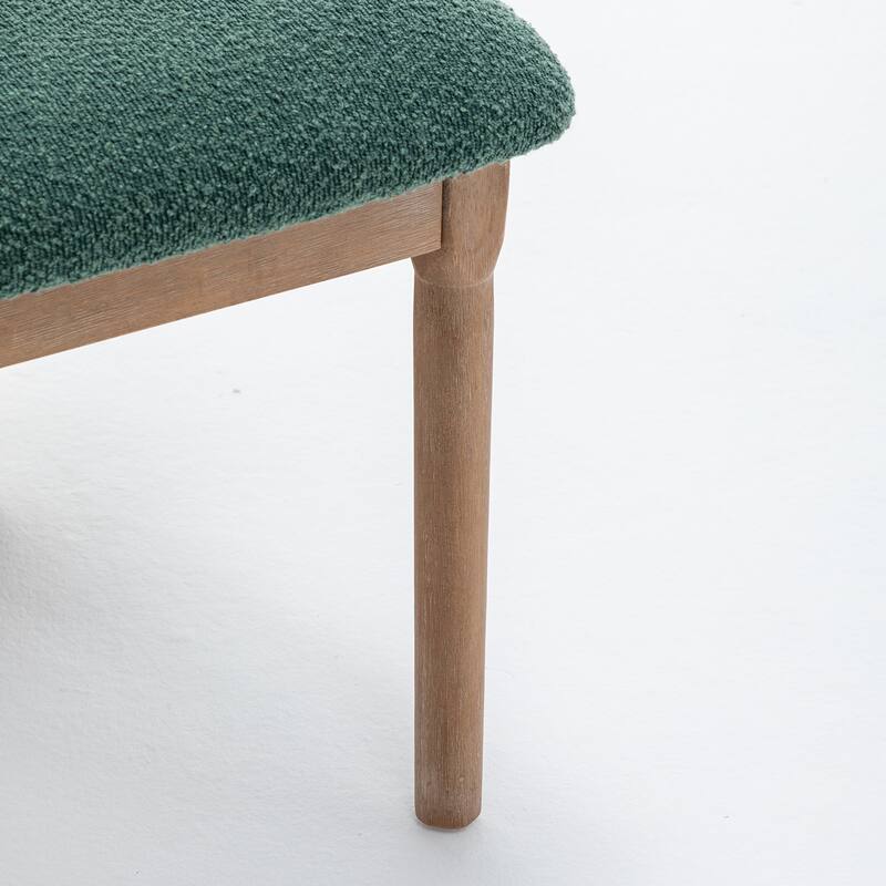 SEYNAR Set of 2 Modern Linen Upholstered Dining Chairs with Bolster Backrest