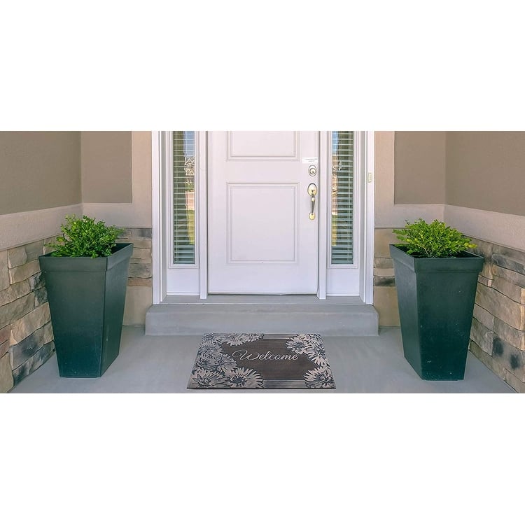 Welcome Rubber Pin Mat Copper Hand Finished Doormat 18" X30"