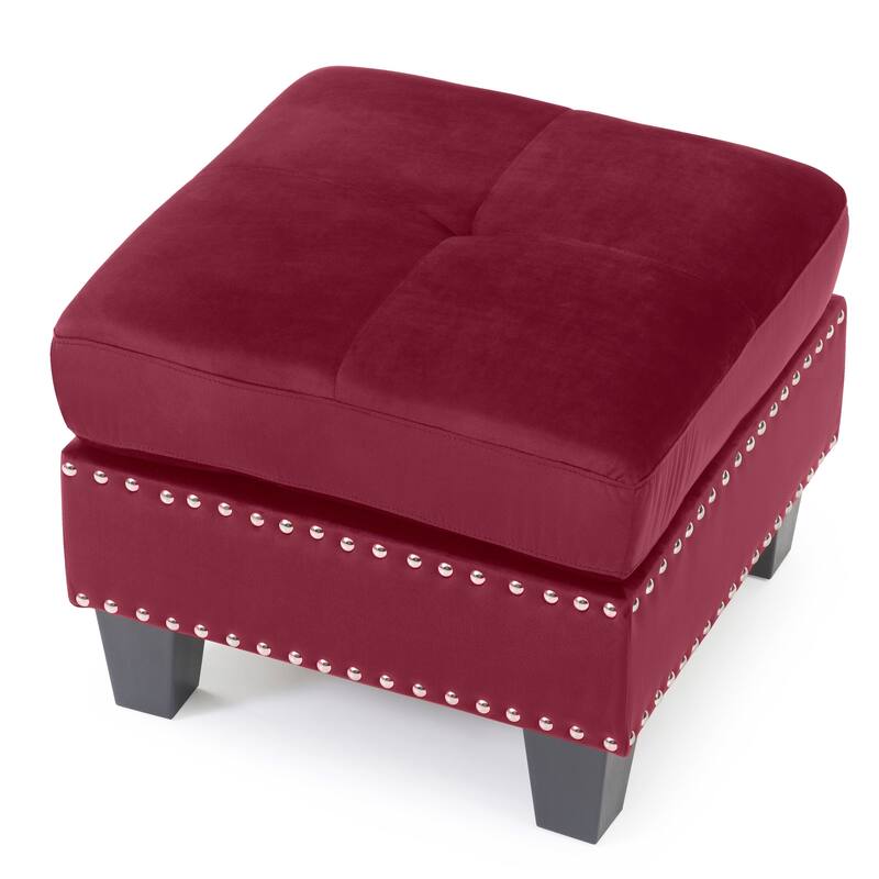 Copper Grove Meharrize Tufted Velvet Ottoman