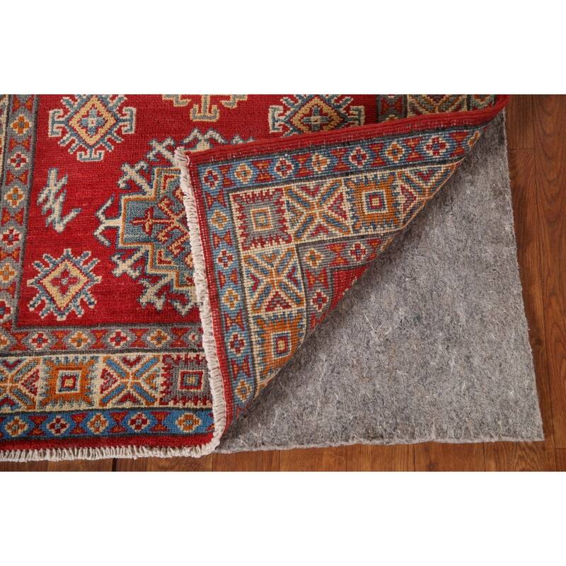 Kazak Oriental Accent Rug Hand-Knotted Geometric Red Wool Carpet - 2'9"x 4'1"