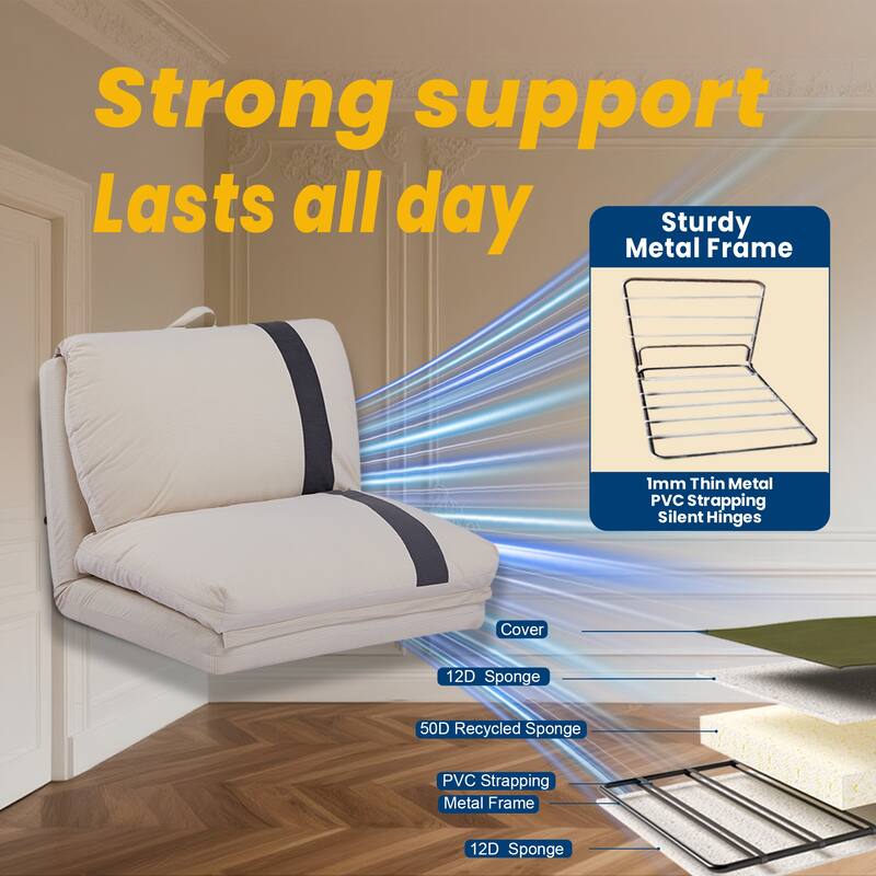 Adjustable Floor Sofa Bed for Adults & Pets - 6-Position Foldable Design with Corduroy Upholstery