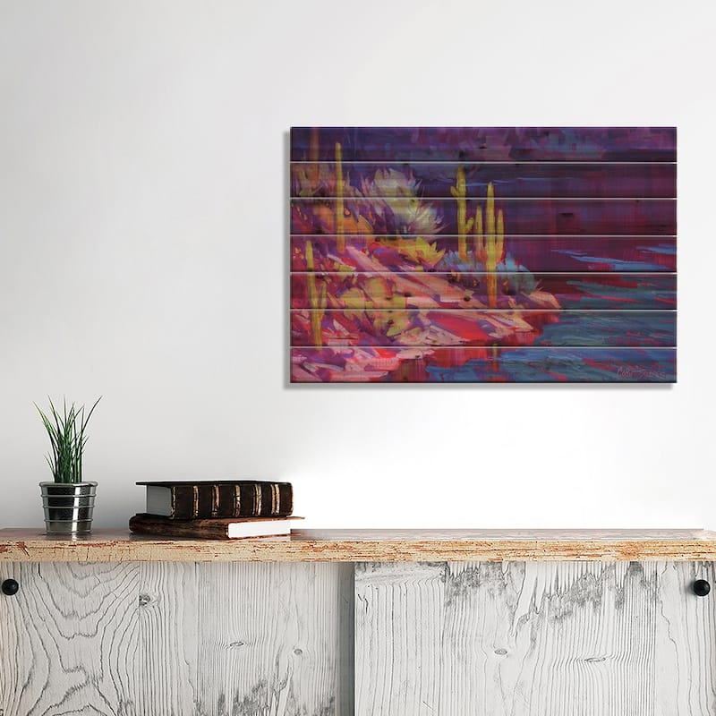 Water's Edge Print On Wood by Cody DeLong - Multi-Color