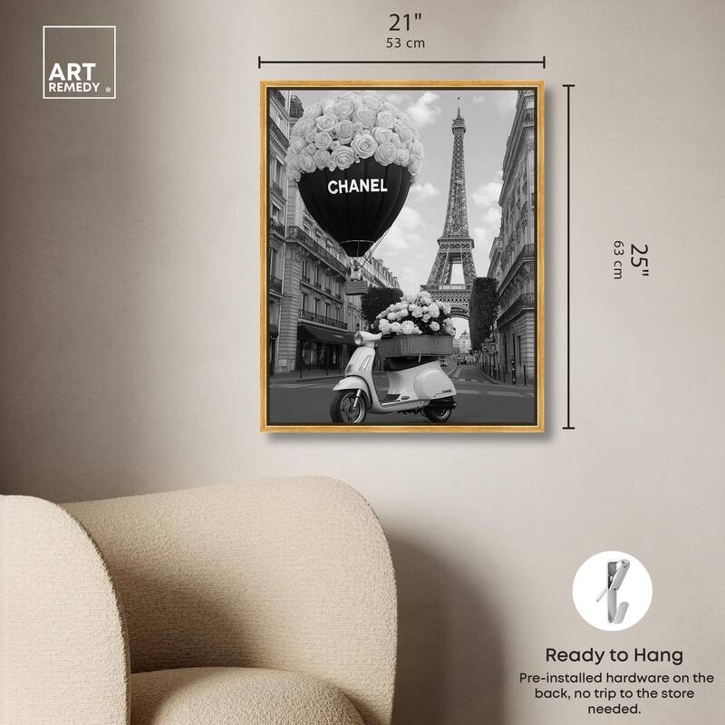 Scooter and Glam Balloon II Canvas by Art Remedy