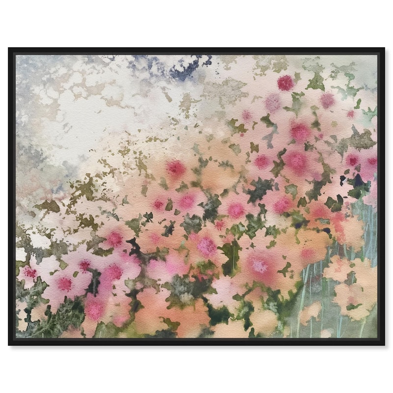 Roseate Remnants Canvas by Art Remedy - 30" x 24" - Black