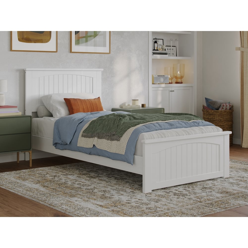 Naples Solid Wood Low Profile Platform Bed with Matching Footboard