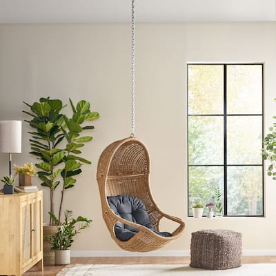 Orville Outdoor and Indoor Wicker Hanging Chair (NO STAND) by Christopher Knight Home - 400 lb limit