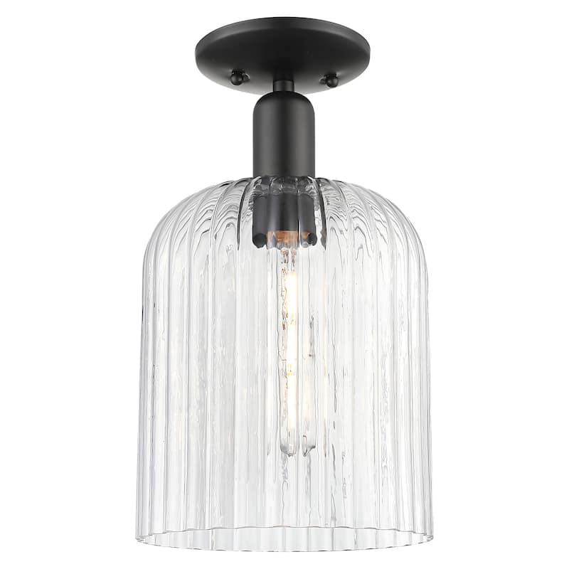 Innovations Lighting 716-1C-G559-8CL Bridal Veil 8" Wide Semi-Flush - Matte Black