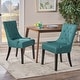 preview thumbnail 4 of 70, Cheney Contemporary Tufted Dining Chairs (Set of 2) by Christopher Knight Home - 21.50" L x 25.00" W x 36.00" H Dark Teal